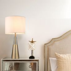 Lola Crystal Table Lamp- Satin Gold/ Satin Chrome Finishes