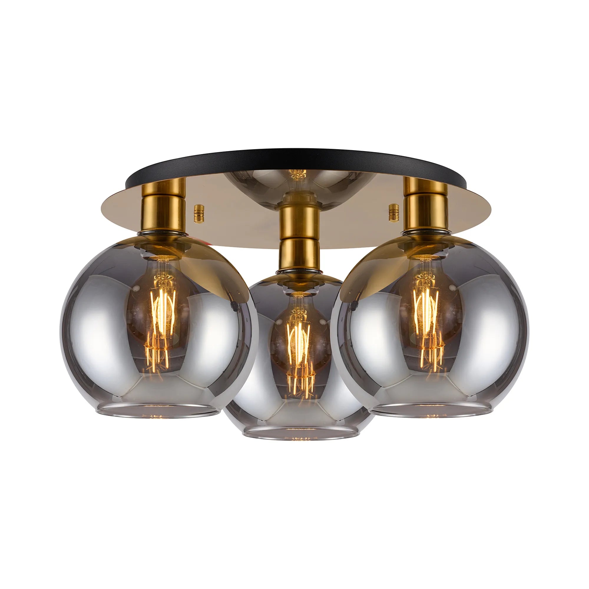 Lori 40cm 3Lt Round Ceiling Flush Light- Antique Gold w Various Finishes