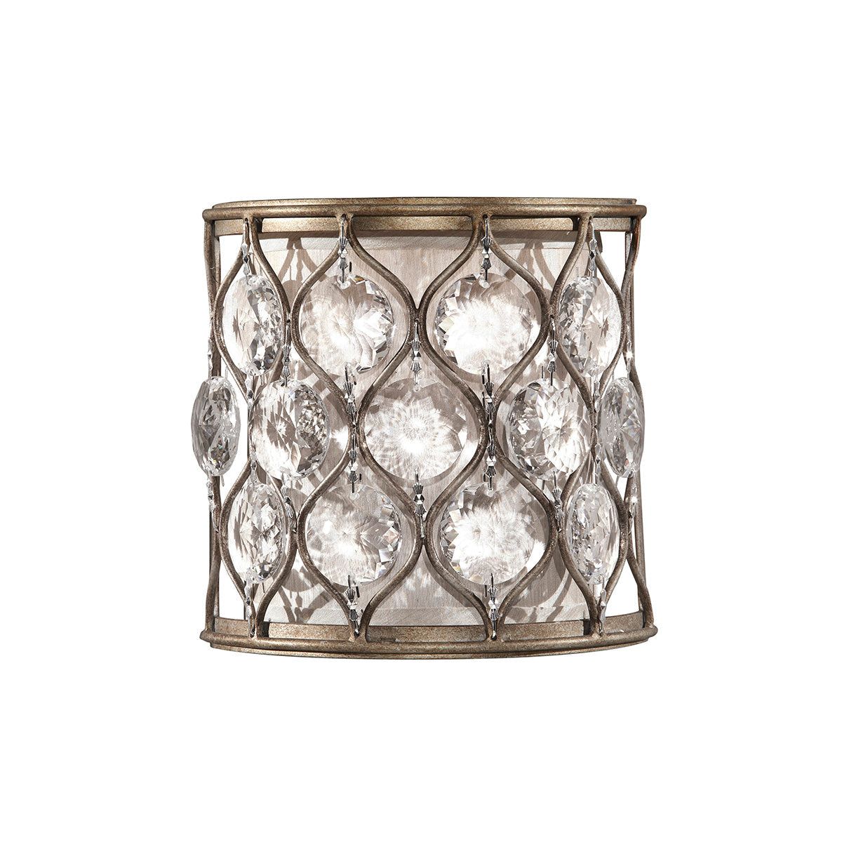 Lucia 1Lt Wall Light - Burnished Silver Finish