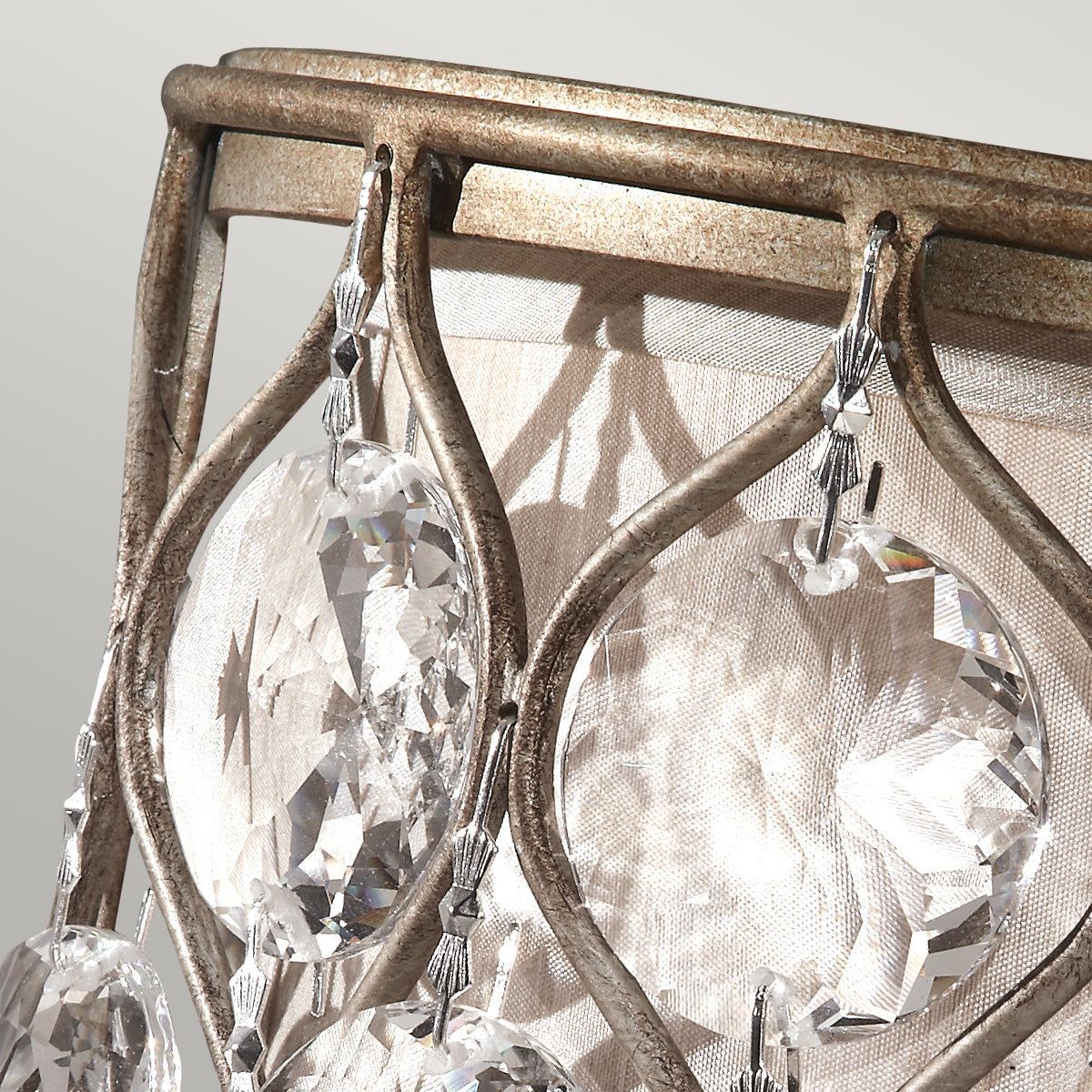 Lucia 1Lt Wall Light - Burnished Silver Finish