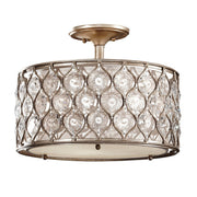 Lucia 3Lt Semi Flush Light - Burnished Silver FinishLucia 3Lt Semi Flush Light - Burnished Silver Finish