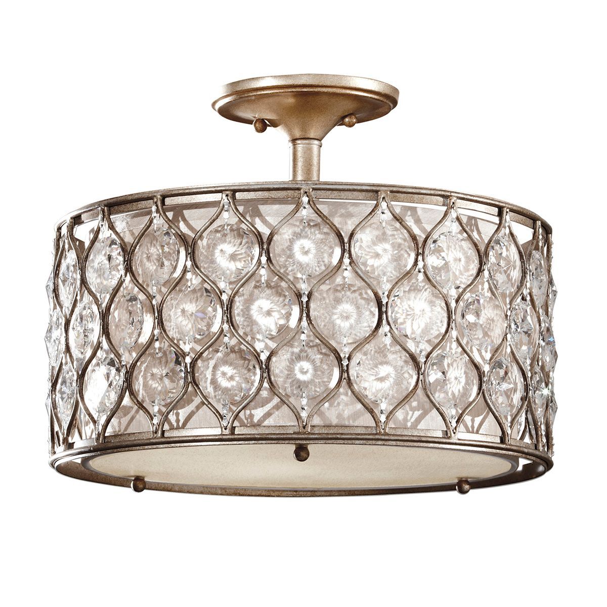Lucia 3Lt Semi Flush Light - Burnished Silver FinishLucia 3Lt Semi Flush Light - Burnished Silver Finish
