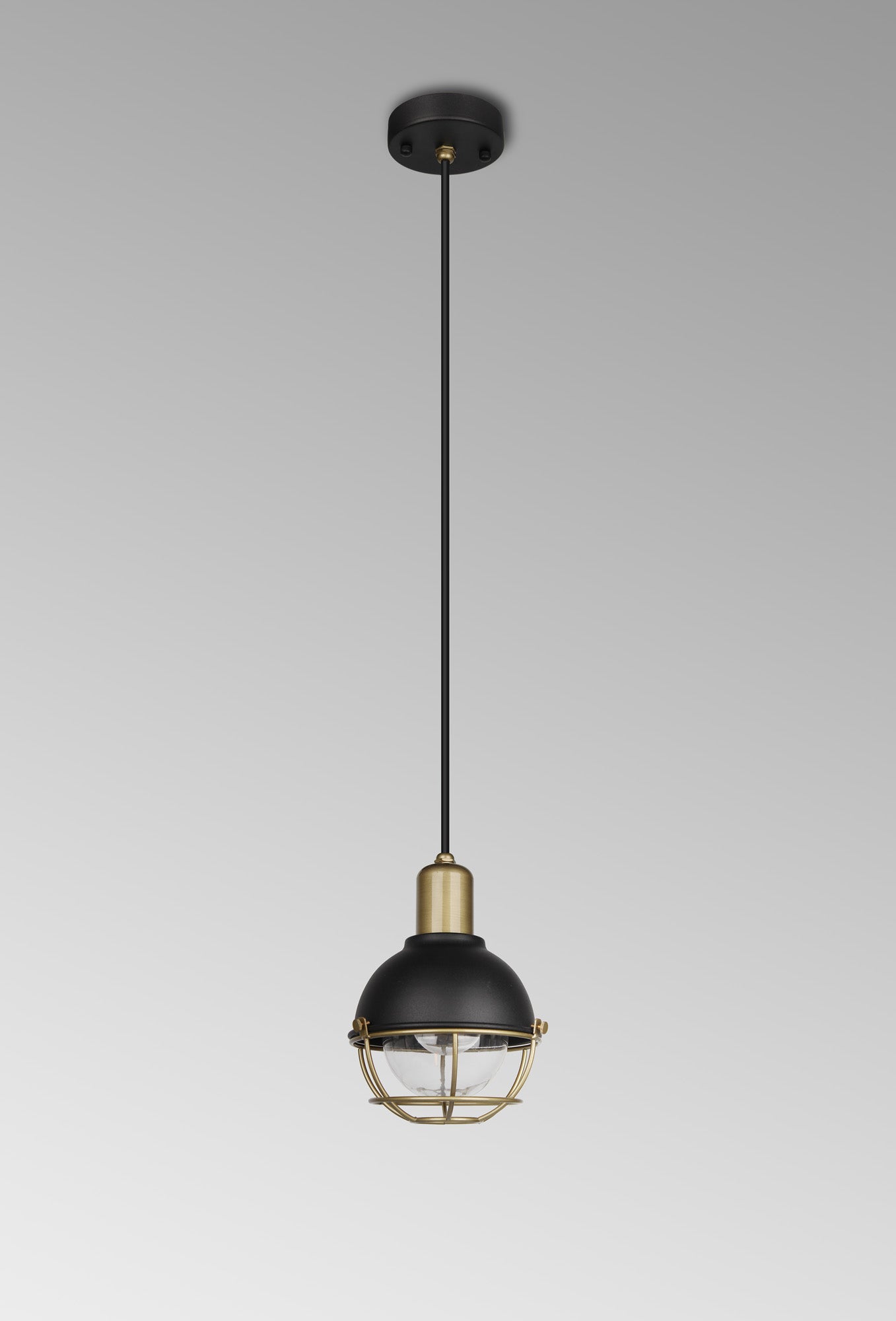 Lugo Outdoor Pendant - Sand Black & Antique Brass Finish