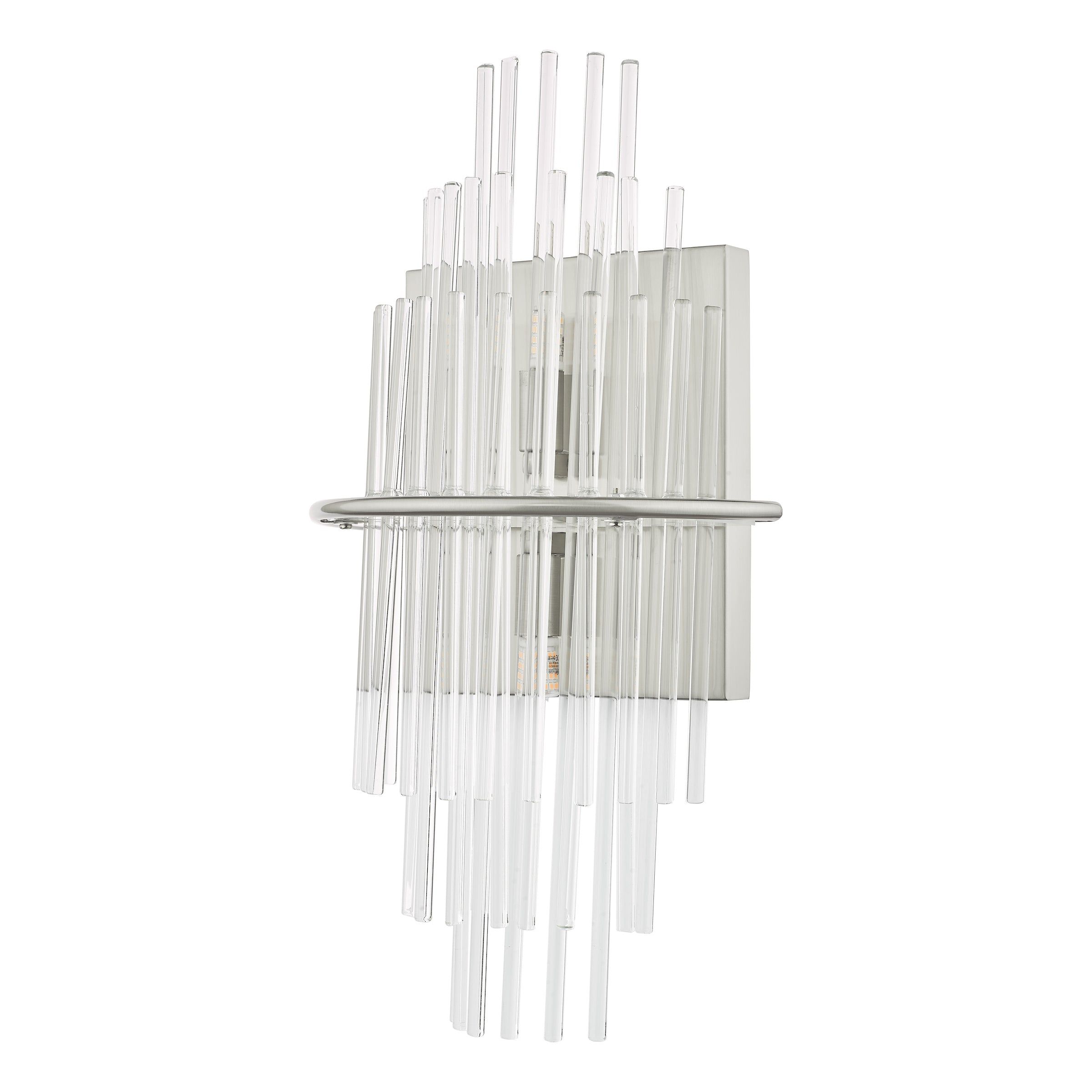 Lukas 2 Light Wall Light Polished Chrome Glass, Antique Gold Glass - Cusack Lighting