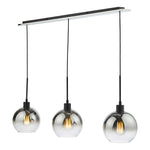 Lycia 3 Light Kitchen Light Matt Black Ombre Smoked Glass