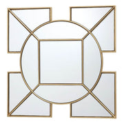 Dar Lyshia Square Mirror With Gold Foil Detail - Cusack Lighting