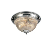 Macy IP44 2 Light E14 Flush Ceiling Light Satin Nickel/Polished Chrome/Antique Brass Finish