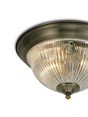 Macy IP44 2 Light E14 Flush Ceiling Light Satin Nickel/Polished Chrome/Antique Brass Finish