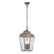 Mansion House 3 Light Chain Lantern - Aged Brass/Polished Nickel IP44 E14