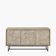 Marca Acacia Wood 3 Door Sideboard - Textured Wood Finish