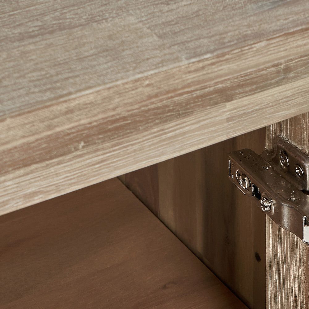 Marca Acacia Wood 3 Door Sideboard - Textured Wood Finish
