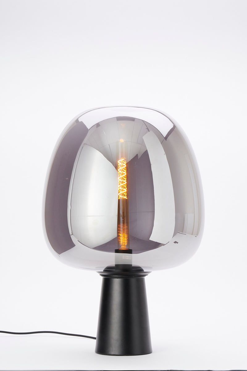 Maysony Table Lamp - Smoked Glass & Matt Black Finish
