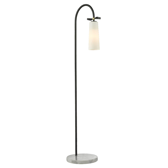 Floor lamp BOW White & Black Finish Marble Base