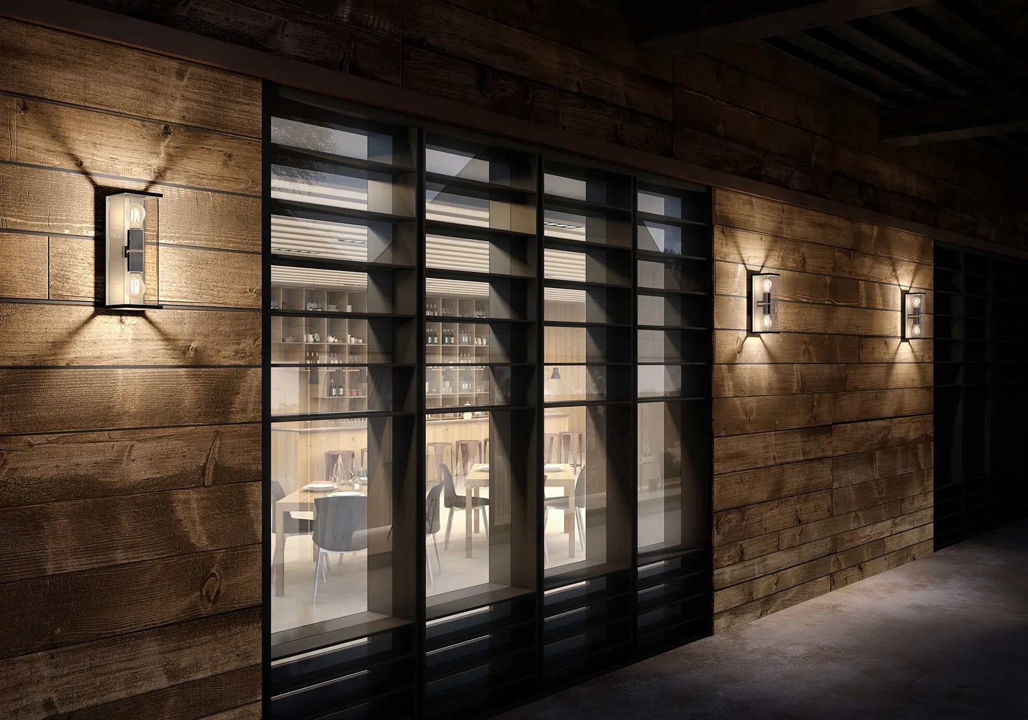 Meribel Flush Wall Lamp IP54 - Square/Triangle
