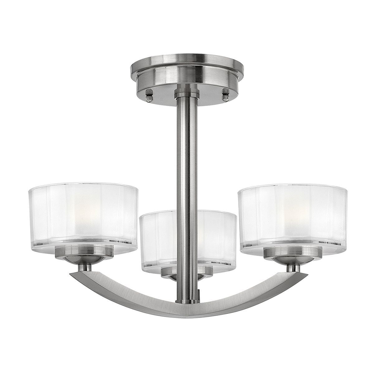 Meridian 3L Semi Flush Ceiling Light – Brushed Nickel Finish