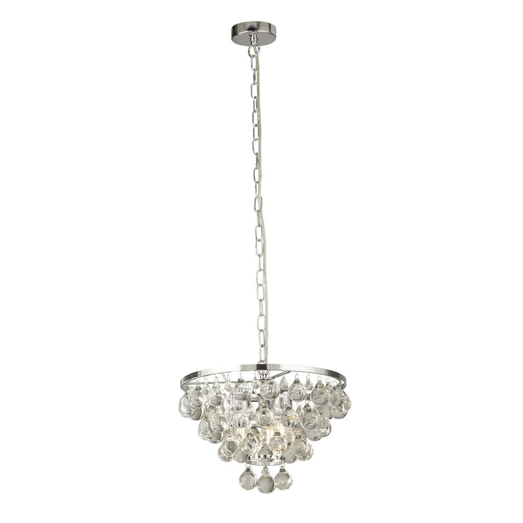 Michelle 4Lt Crystal Ceiling Light -  Chrome with Rain Drop Glass