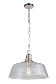 Millar 1Lt Pendant - Antique Brass/Satin Chrome