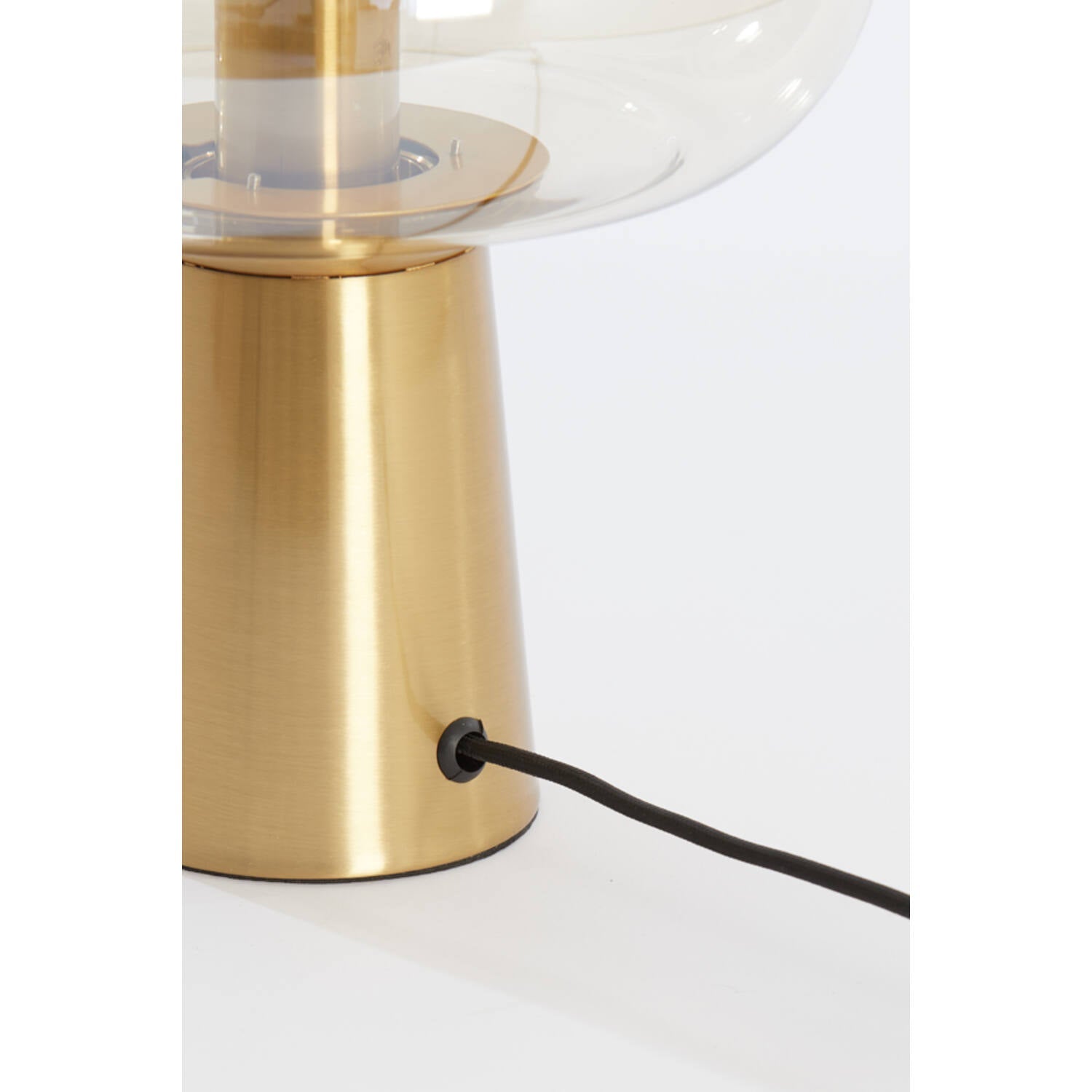 Misty Table Lamp Medium - Amber Glass & Gold Finish