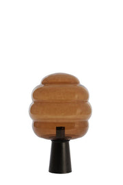 Misty Table Lamp Medium - Brown Glass & Matt Black Finish