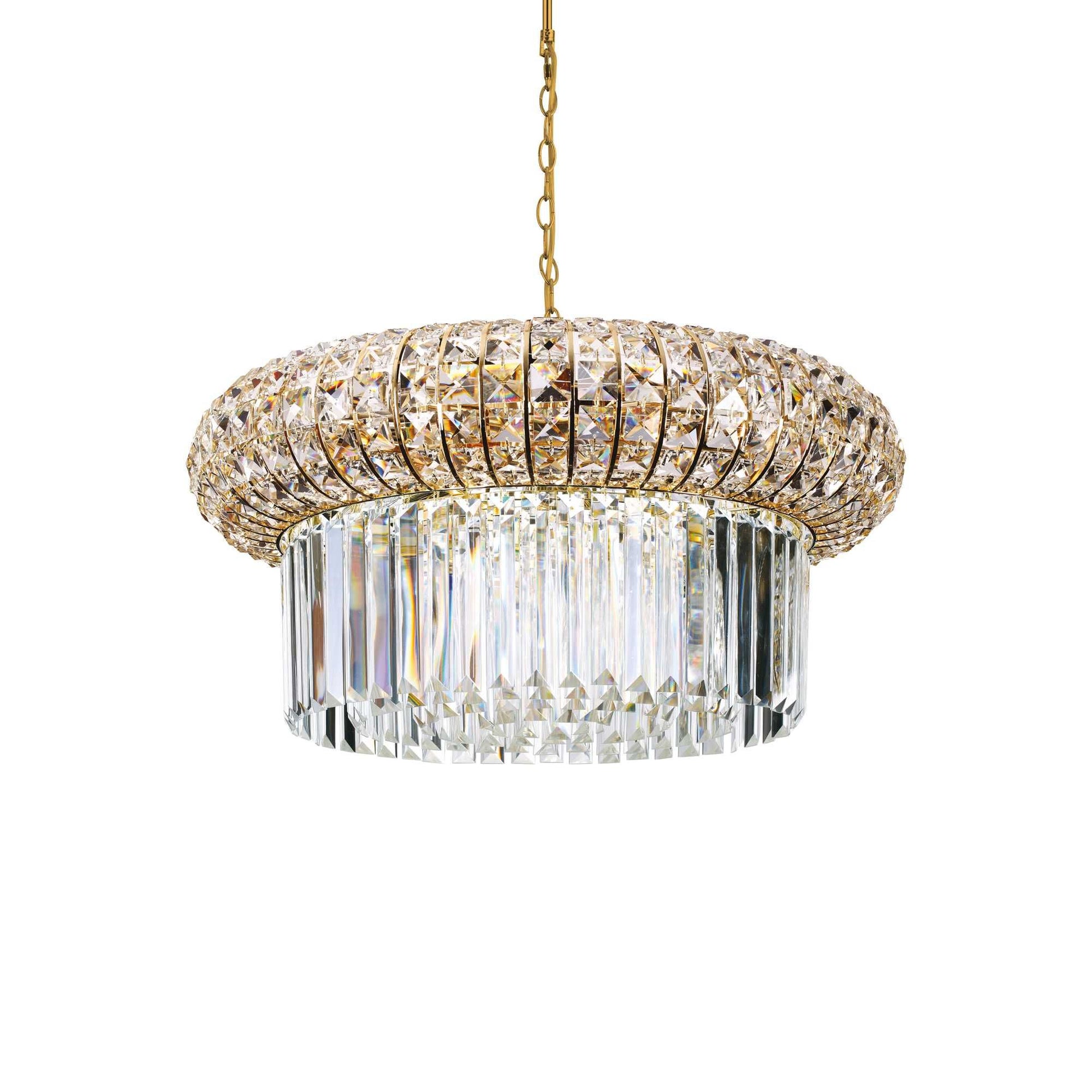 Nabucco 12Lt Crystal Centre Light Gold Finish