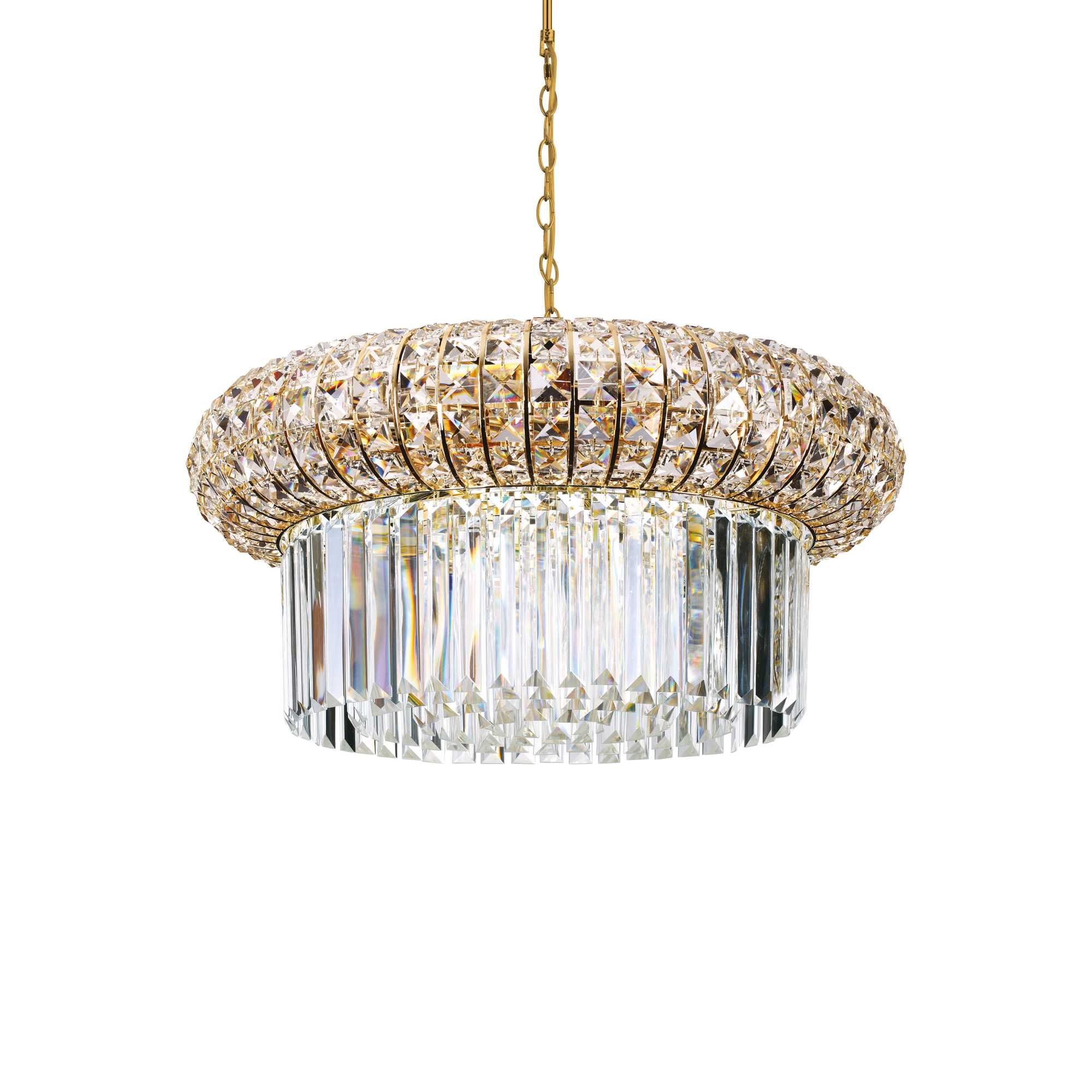 Nabucco 12Lt Crystal Centre Light Gold Finish