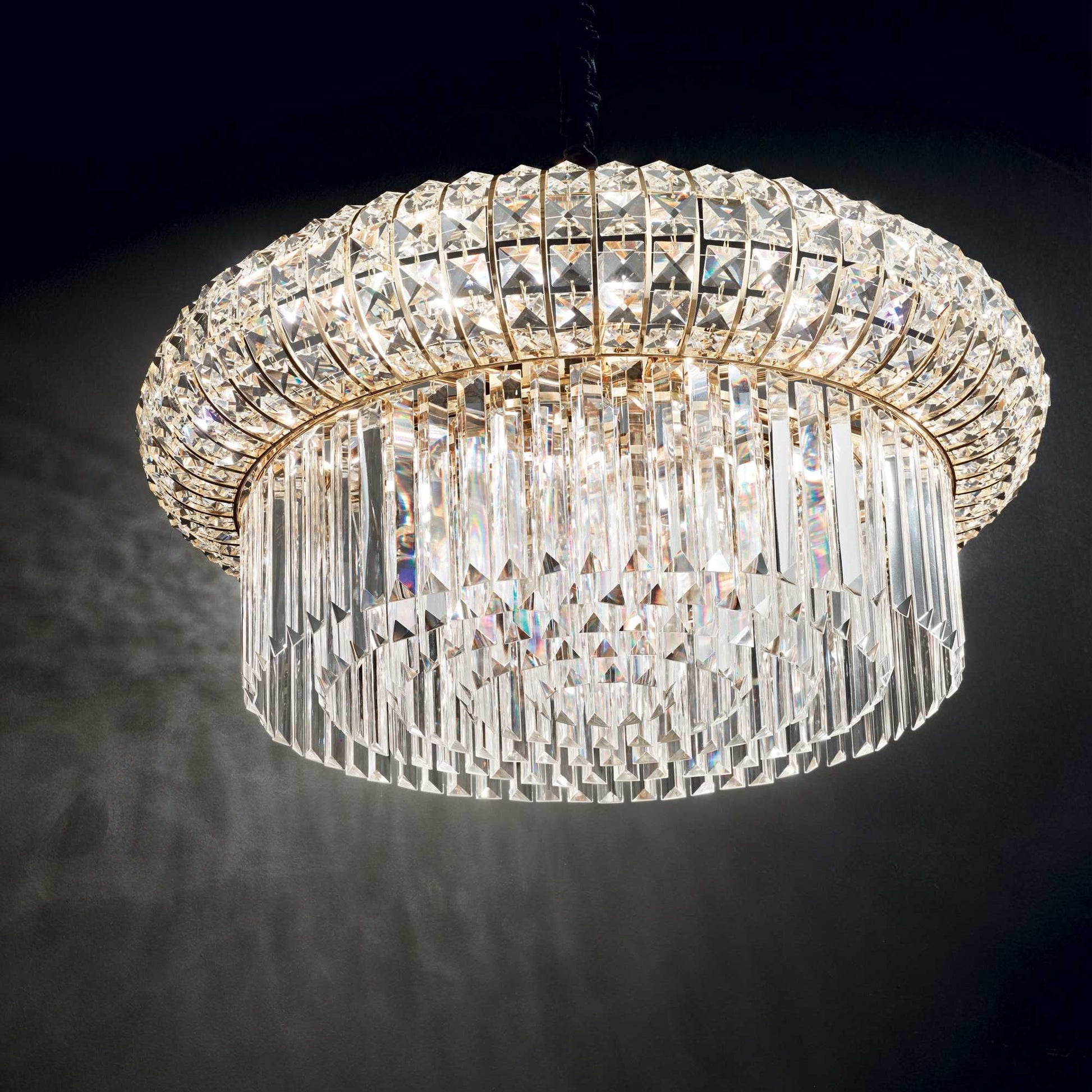Nabucco 12Lt Crystal Centre Light Gold Finish