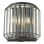 Dar Naeva 2Lt Pendant Wall Light - Matt Black & Crystal Finish, IP20