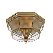 Newbury Flush Mount,  Polished Brass,  Aged Copper