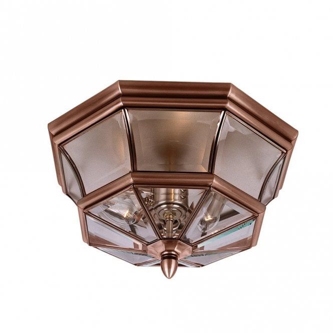 Newbury Flush Mount,  Polished Brass,  Aged Copper