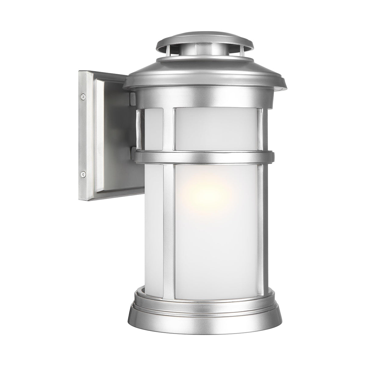 Newport Medium Wall Lantern – Brushed Steel