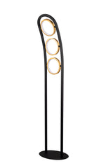 Nicki Floor Lamp, 3 Ring, 25W LED, 3200K, 1375lm, Satin Black  &  Gold, 3yrs Warranty