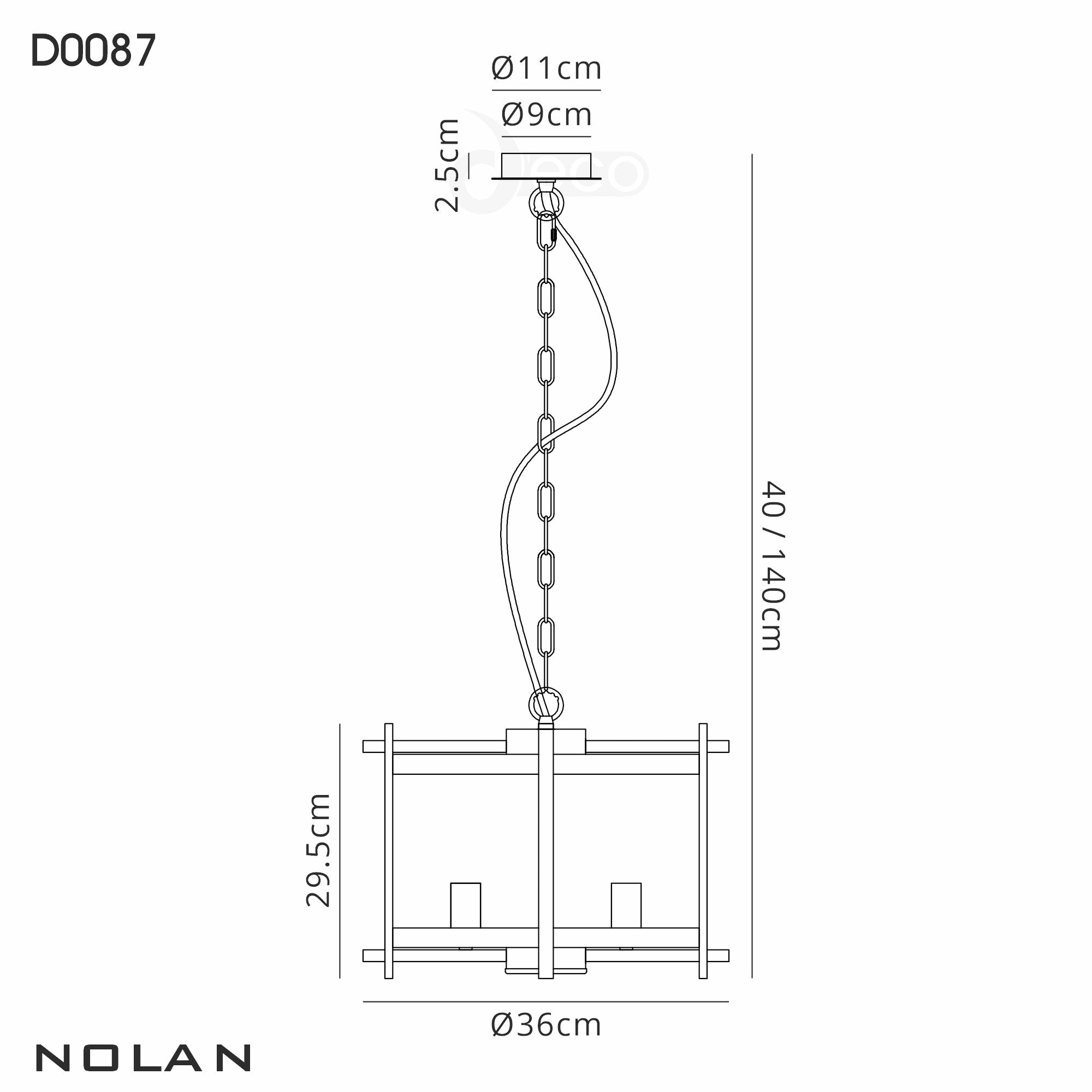 Nolan 3Lt Lantern E14 - Polished Chrome IP20 CLEARANCE