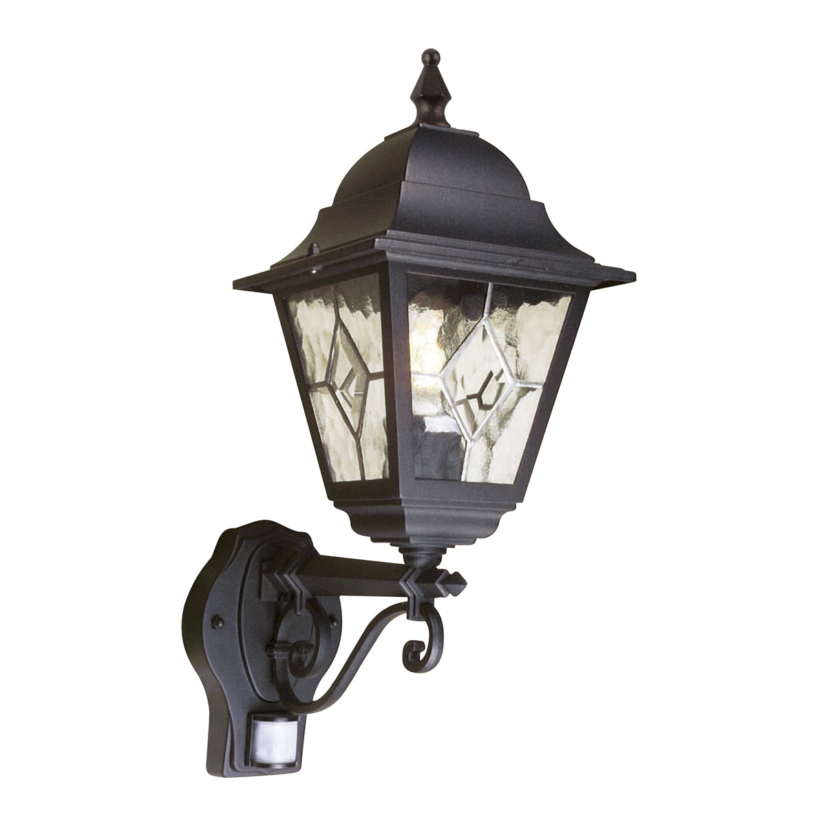 Norfolk Up PIR Wall Lantern - Black Finish