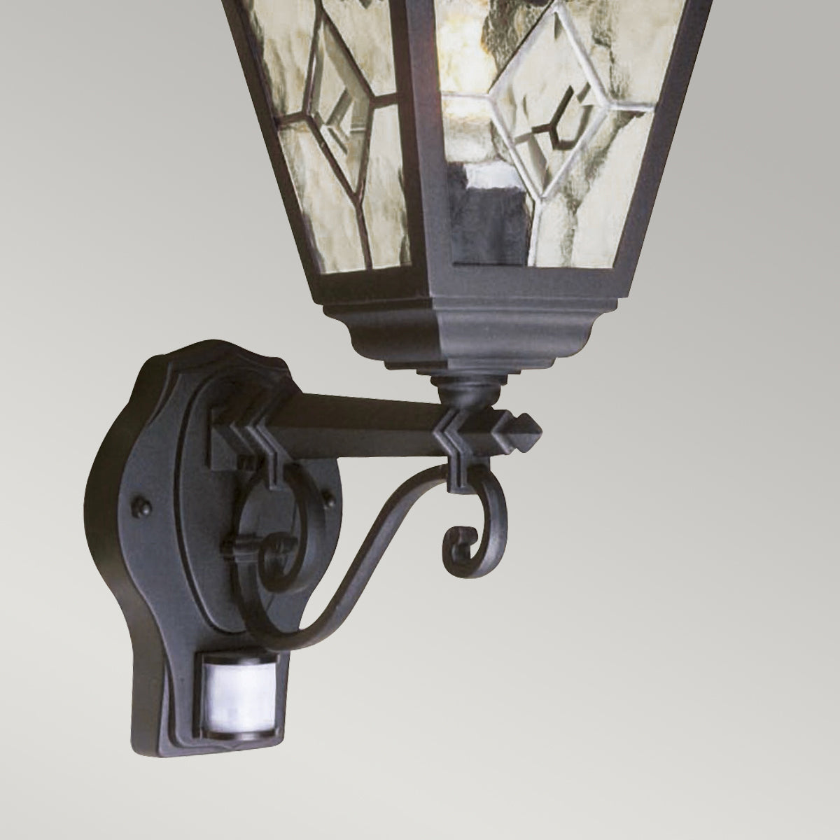 Norfolk Up PIR Wall Lantern - Black Finish