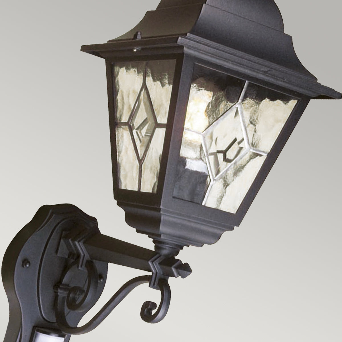 Norfolk Up PIR Wall Lantern - Black Finish