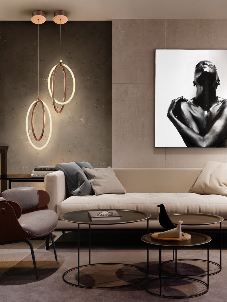 Ocellis Led Lamp, Ø22, Rose Gold Pendant