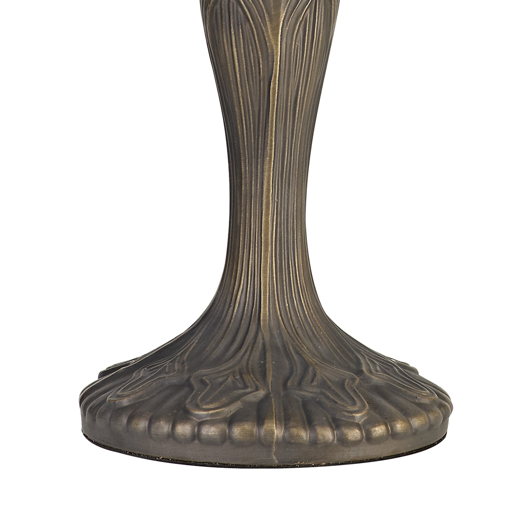 Oksana 1/2 Light Octagonal/Tree/Curved Table Lamp E27 With Tiffany Shade, Blue & Clear Crystal & Aged Antique Brass