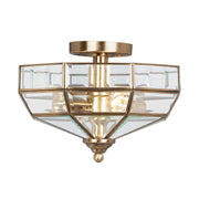 Old Park 2 Light Semi-Flush - Antique Brass/Polished Brass/ Polished Nickel E27