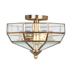Old Park 2 Light Semi-Flush - Antique Brass/Polished Brass/ Polished Nickel E27
