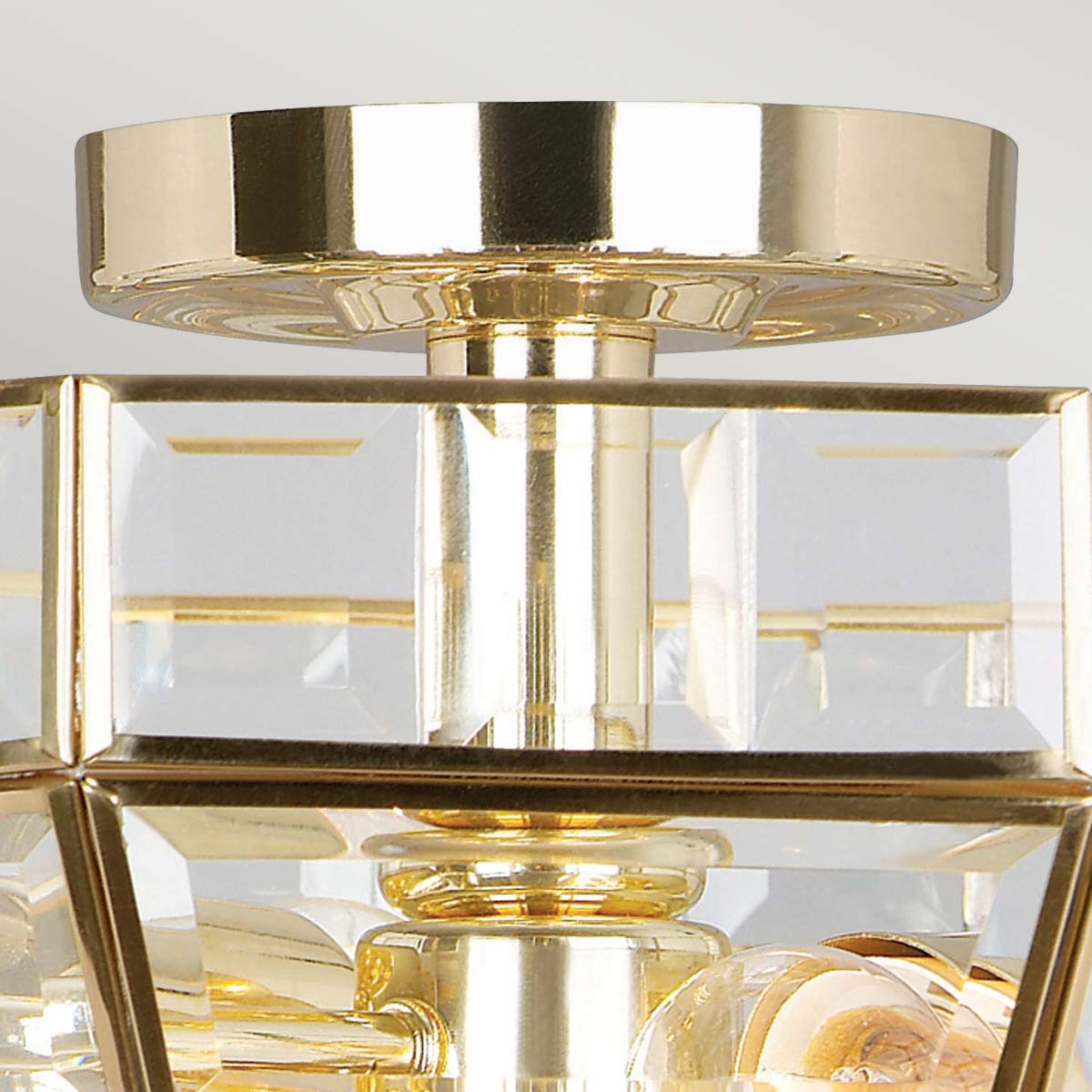 Old Park 2 Light Semi-Flush - Antique Brass/Polished Brass/ Polished Nickel E27