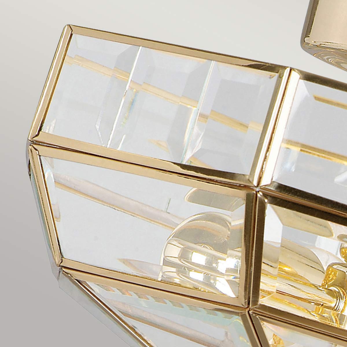 Old Park 2 Light Semi-Flush - Antique Brass/Polished Brass/ Polished Nickel E27