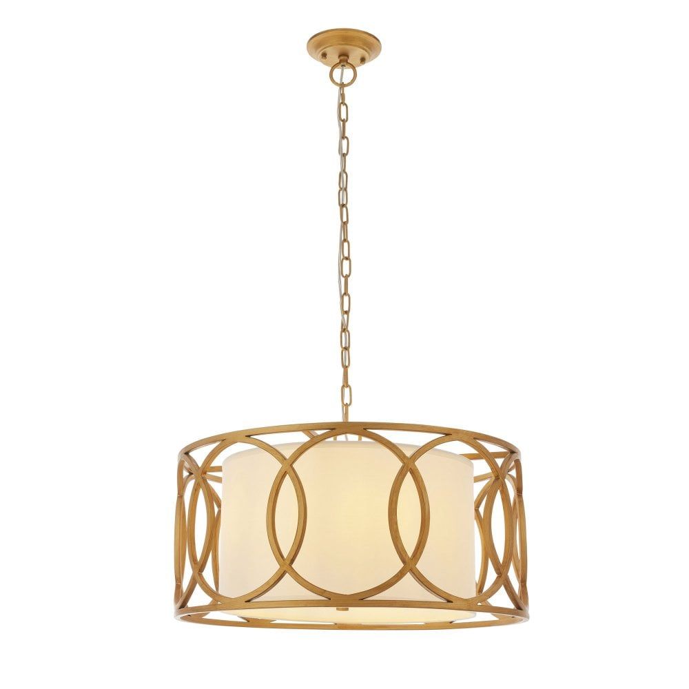 Olympus 4Lt Pendant, Brushed Gold - Cusack Lighting