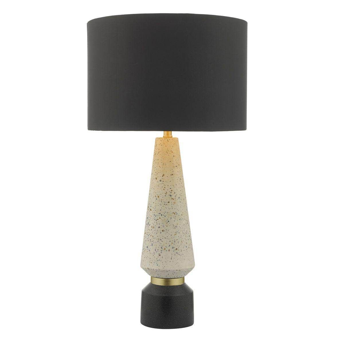 Dar Onora Table Lamp White & Black With Shade - Cusack Lighting