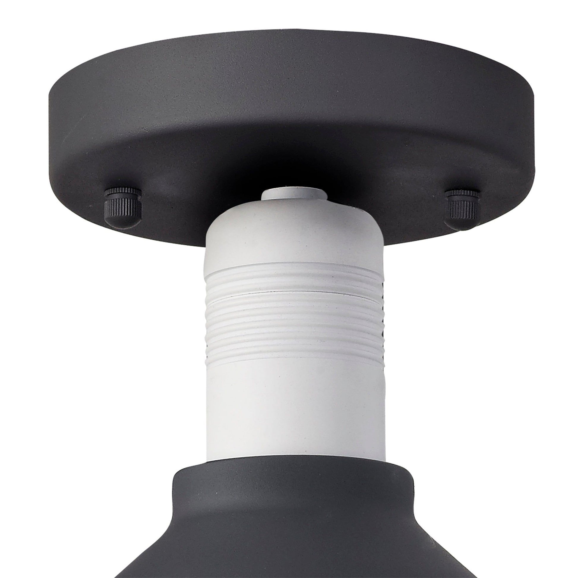 Ontario Semi-Flush Ceiling, 1 Light E27, IP65, Anthracite/Matt White, 2yrs Warranty