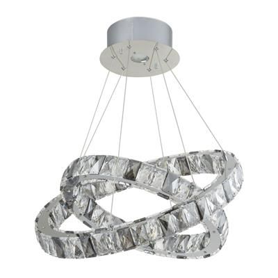 Optica 2 Lt Led Ceiling Pendant - Clear & Smokey Crystal