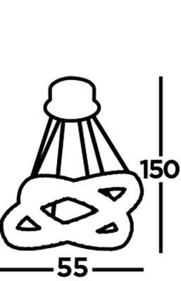 Optica 2 Lt Led Ceiling Pendant - Clear & Smokey Crystal