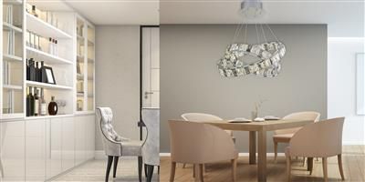 Optica 2 Lt Led Ceiling Pendant - Clear & Smokey Crystal