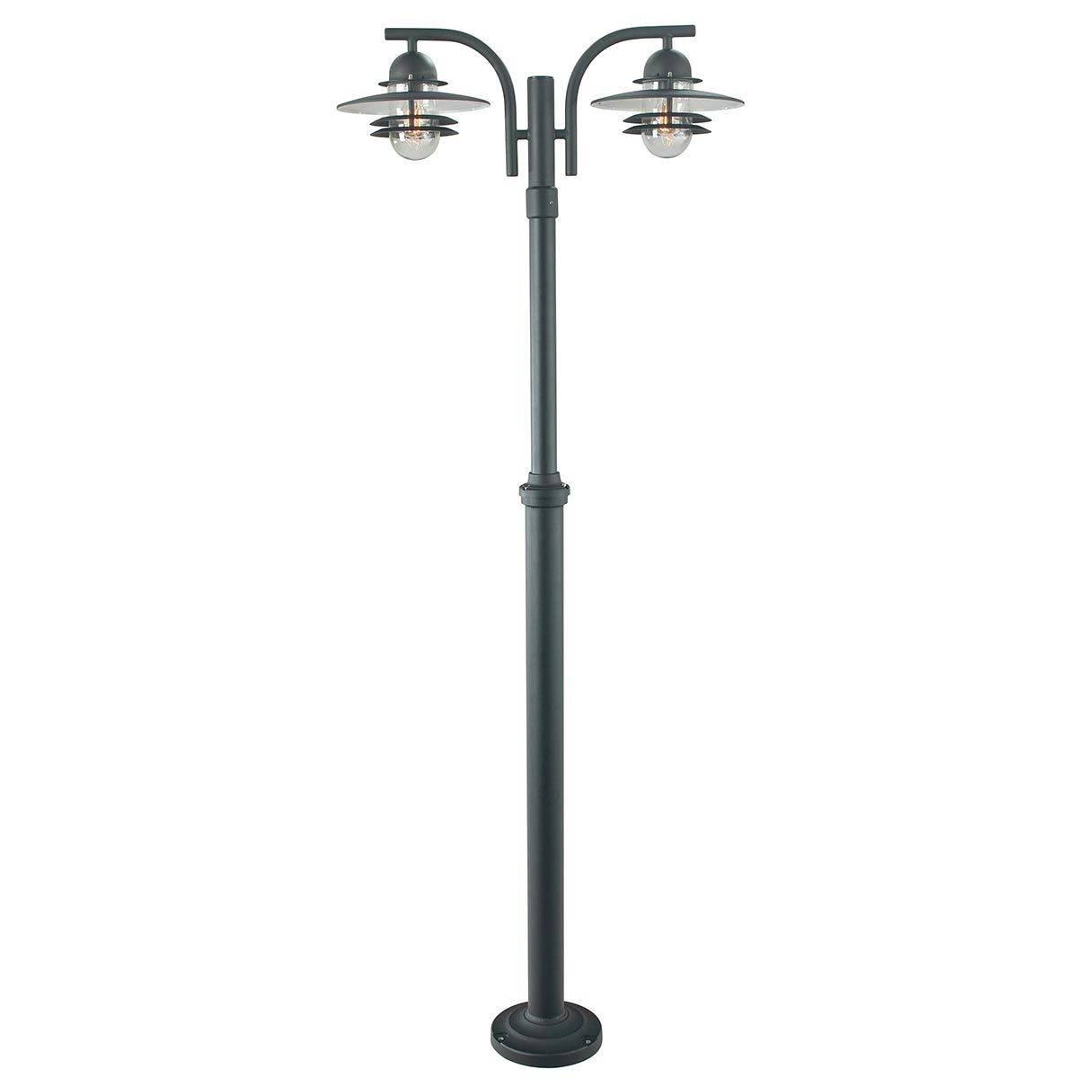 Oslo 2 Light Lamp Post - Black/Galvanised IP55  E27