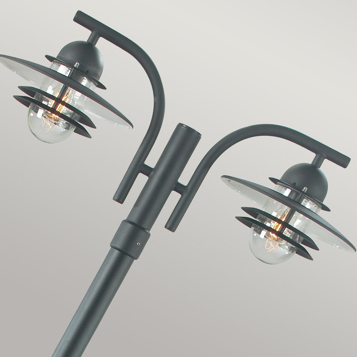 Oslo 2 Light Lamp Post - Black/Galvanised IP55  E27