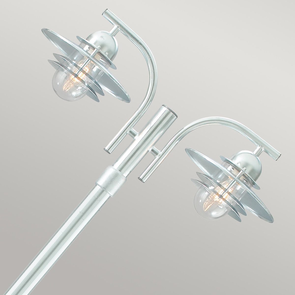 Oslo 2 Light Lamp Post - Black/Galvanised IP55  E27